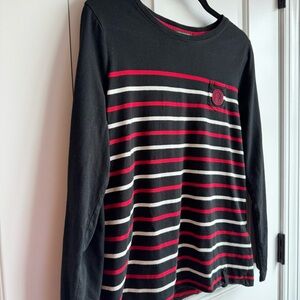 Lauren Ralph Lauren Black/Red/White Striped Long Sleeve 100%Cotton